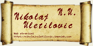 Nikolaj Uletilović vizit kartica